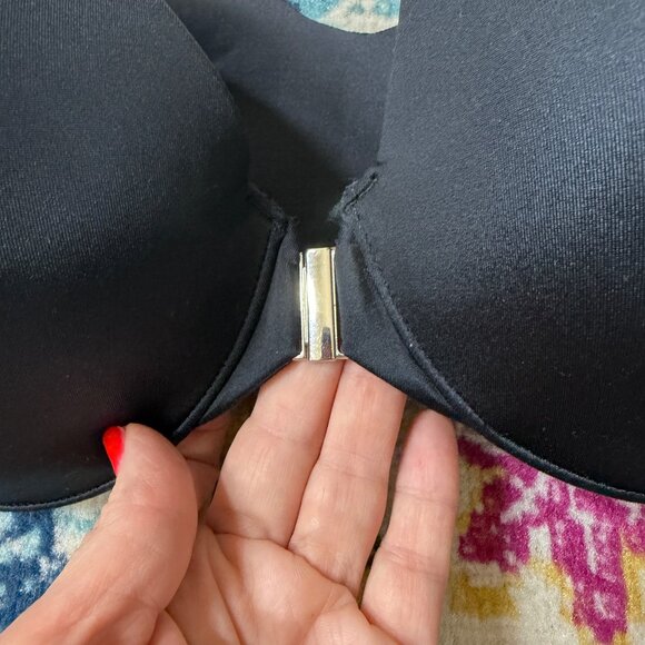 Soma Vanishing Back Full Coverage Front Close T Shirt Bra Womens Size 38C Black - Picture 4 of 8